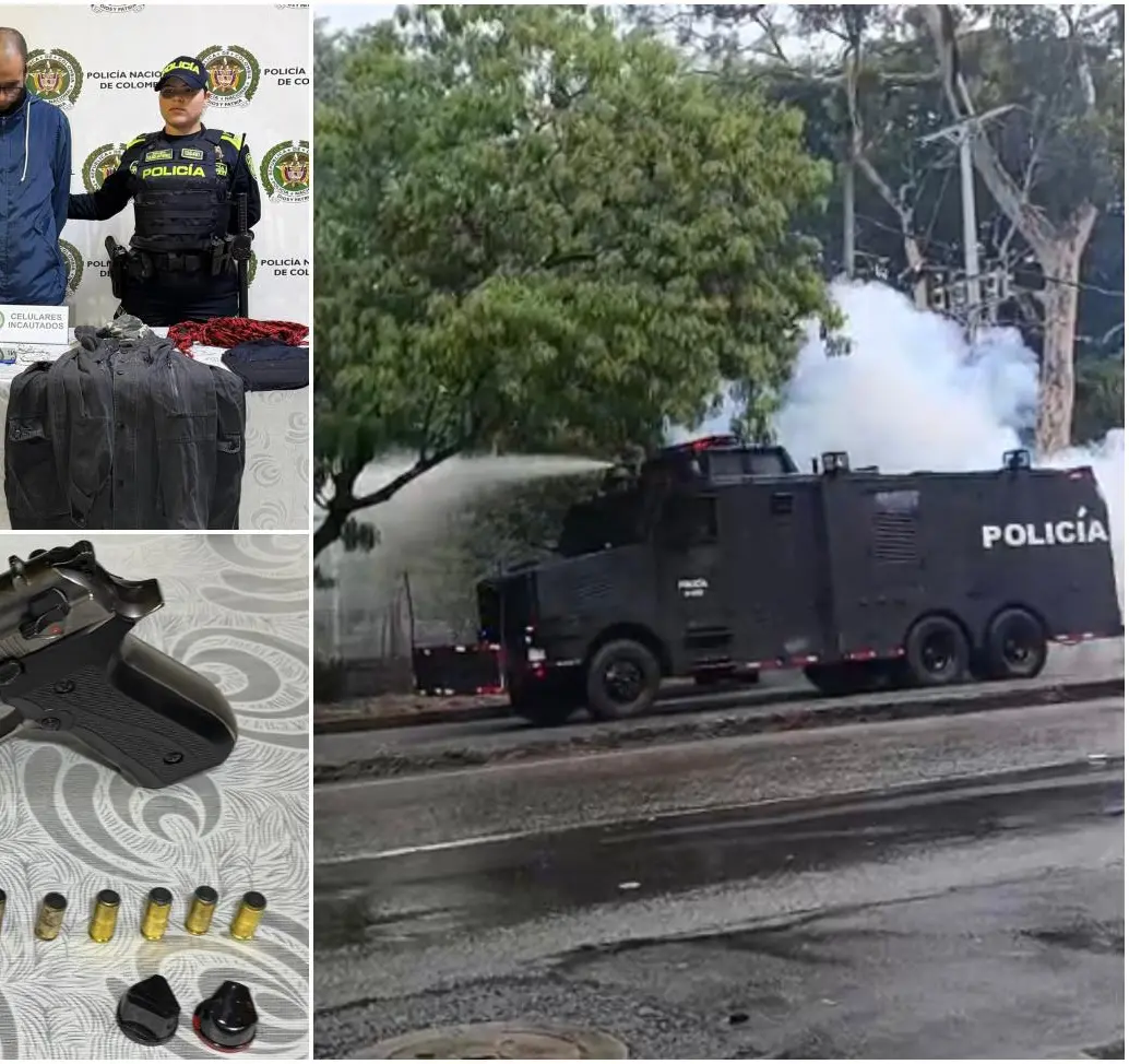 El implicado fue sorprendido por la Policía tratando de huir en un taxi. FOTOS: Cortesía Alcaldía de Medellín