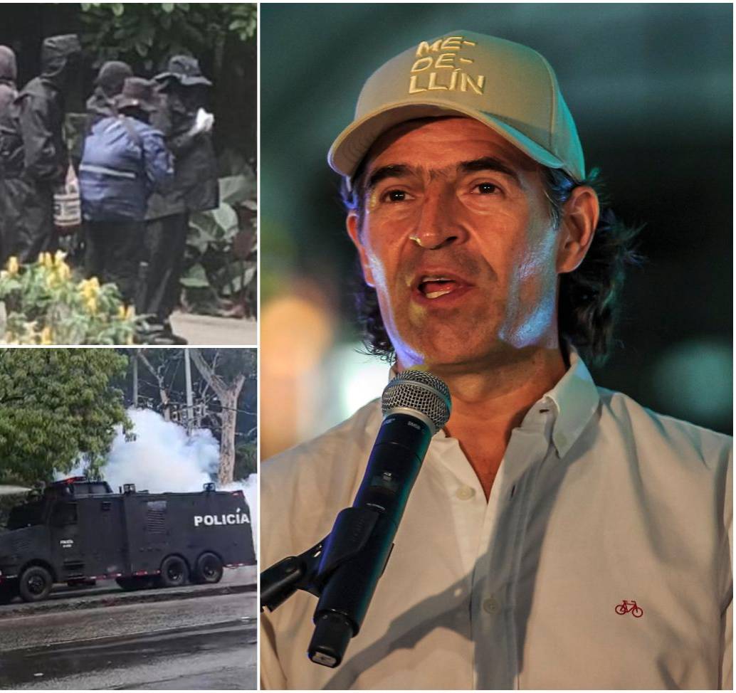 Imágenes de los encapuchados que protagonizaron desmanes en la U. de A. este miércoles 3 de junio. FOTO: Cortesía Denuncias Antioquia y Camilo Suárez