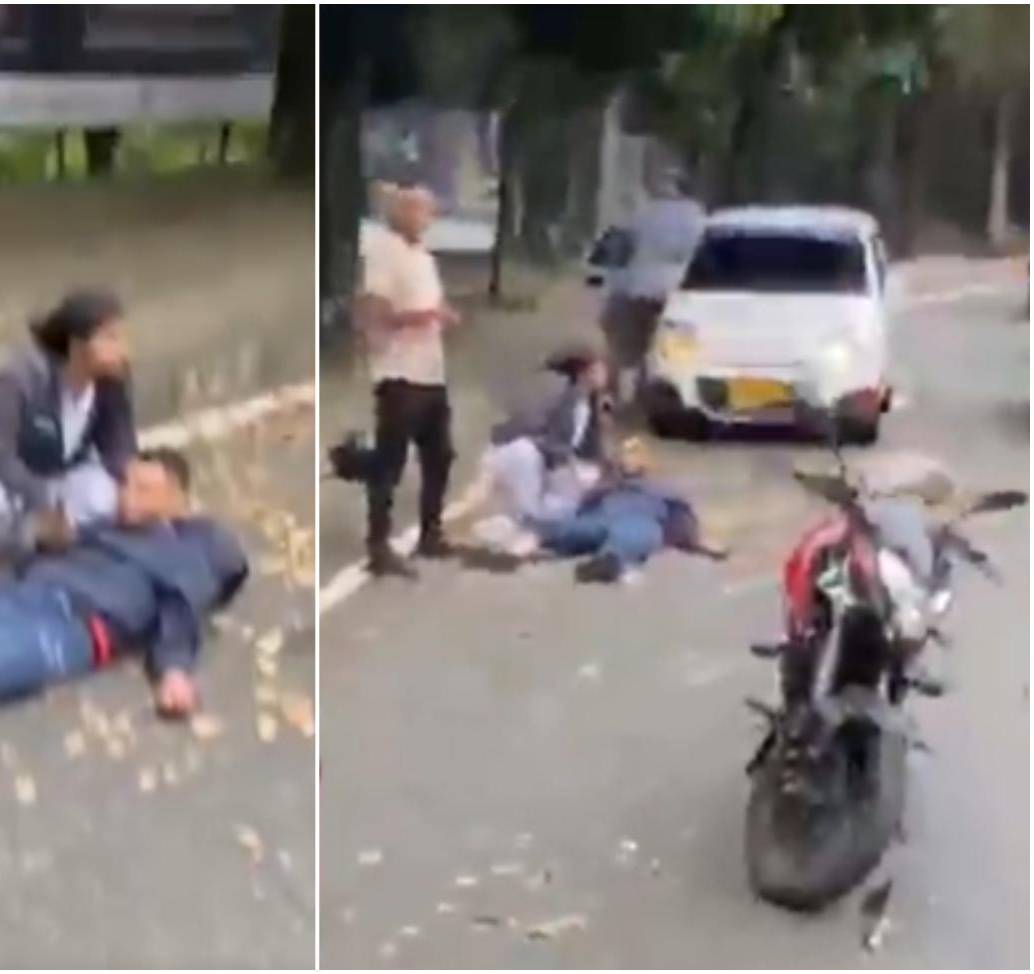 Varios transeuntes captaron en video el momento posterior al incidente de tránsito. FOTO: Cortesía