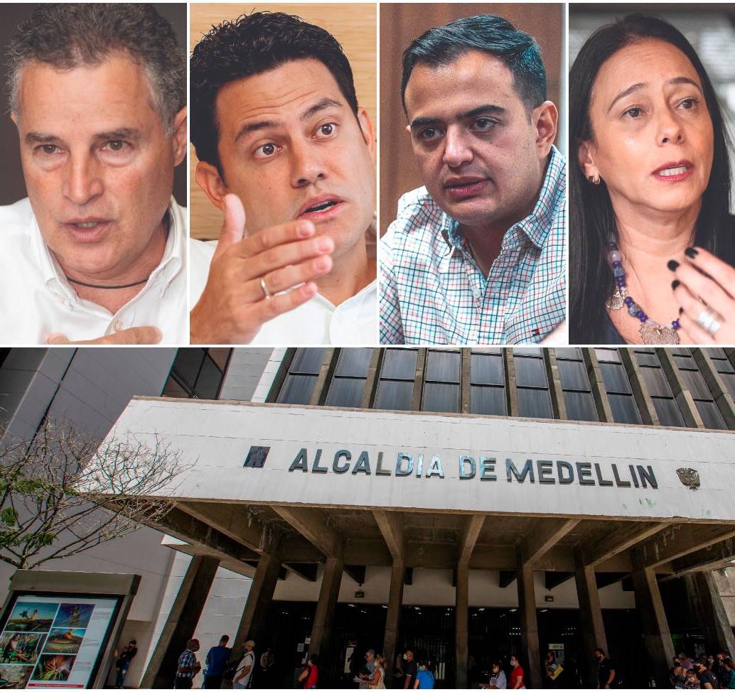 De izquierda a derecha, Aníbal Gaviria, Manuel Villa, Andrés Tobón, Claudia Carrasquilla y Daniel Carvalho. FOTOS: El Colombiano