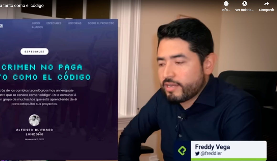 Freddy Vega es uno de los fundadores y CEO de Platzi, plataforma de aprendizaje. Foto: Captura de video YouTube.