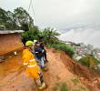 El derrumbe se presentó en un sector del barrio Carambolas, en el nororiente de Medellín. CORTESÍA DAGRD