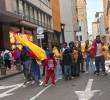 Los menores durante la protesta. FOTO: ALCALDÍA DE BOGOTÁ.