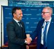 El ministro de Defensa, Pedro Sánchez, y Alexandre Zouev, secretario General Adjunto de la Oficina de la ONU contra el Terrorismo. FOTO: CORTESÍA DE MINDEFENSA.