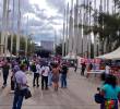 La movilización recorrió el centro de Medellín y terminó en La Alpujarra con la intervención presidencial. FOTO: EL COLOMBIANO