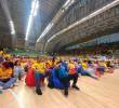 El escenario que tradicionalmente es para baloncesto, se transformó en una “estadio de fútbol” para alentar a Colombia. <span class=mln_uppercase_mln>FOTO</span> <b><span class=mln_uppercase_mln>brandon martínez</span></b>