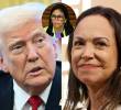 Donald Trump, presidente de EE. UU. junto a la líder opositora venezolana María Corina Machado y la presidenta interina Delcy Rodríguez. Fotos: AFP
