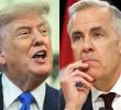 El presidente estadounidense Donald Trump y el primer ministro canadiense Mark Carney no han dado el brazo a torcer y han escalado la guerra comercial entre sus países. Foto: AFP