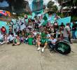 90 niños participaron de la recuperación de este pequeño teatro al aire libre que le dará nueva vida al barrio. FOTO: CORTESÍA ALCALDÍA MEDELLÍN
