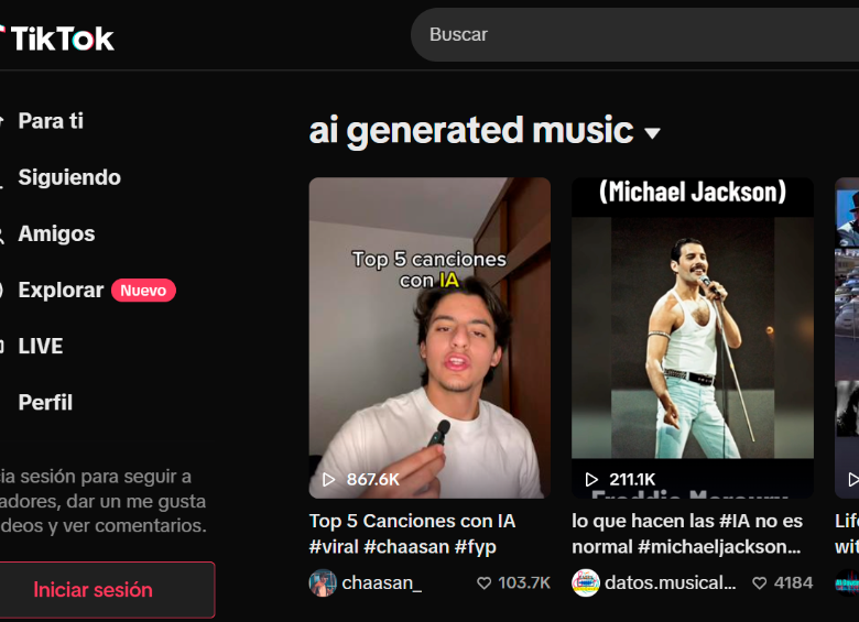 Frente a esta nueva herramienta, la plataforma ha aconsejado a los usuarios no incluir información personal a la hora de generar canciones con esta característica. Foto TikTok.