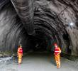 Aspecto de los trabajos en el Túnel del Toyo, en inmediaciones del municipio de Giraldo. FOTO: Julio César Herrera Echeverri