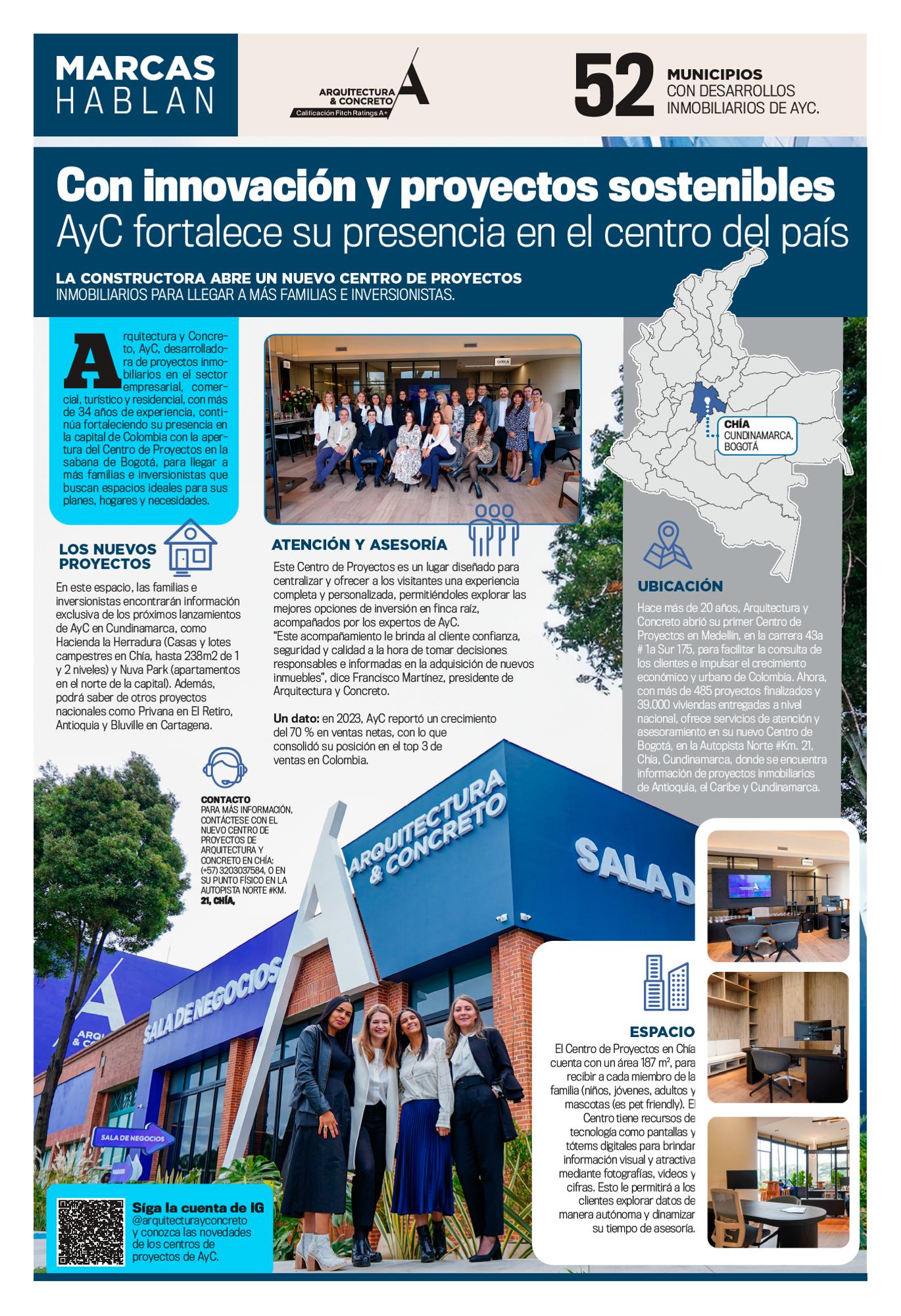 Con innovación y proyectos sostenibles AyC fortalece su presencia en el centro del país