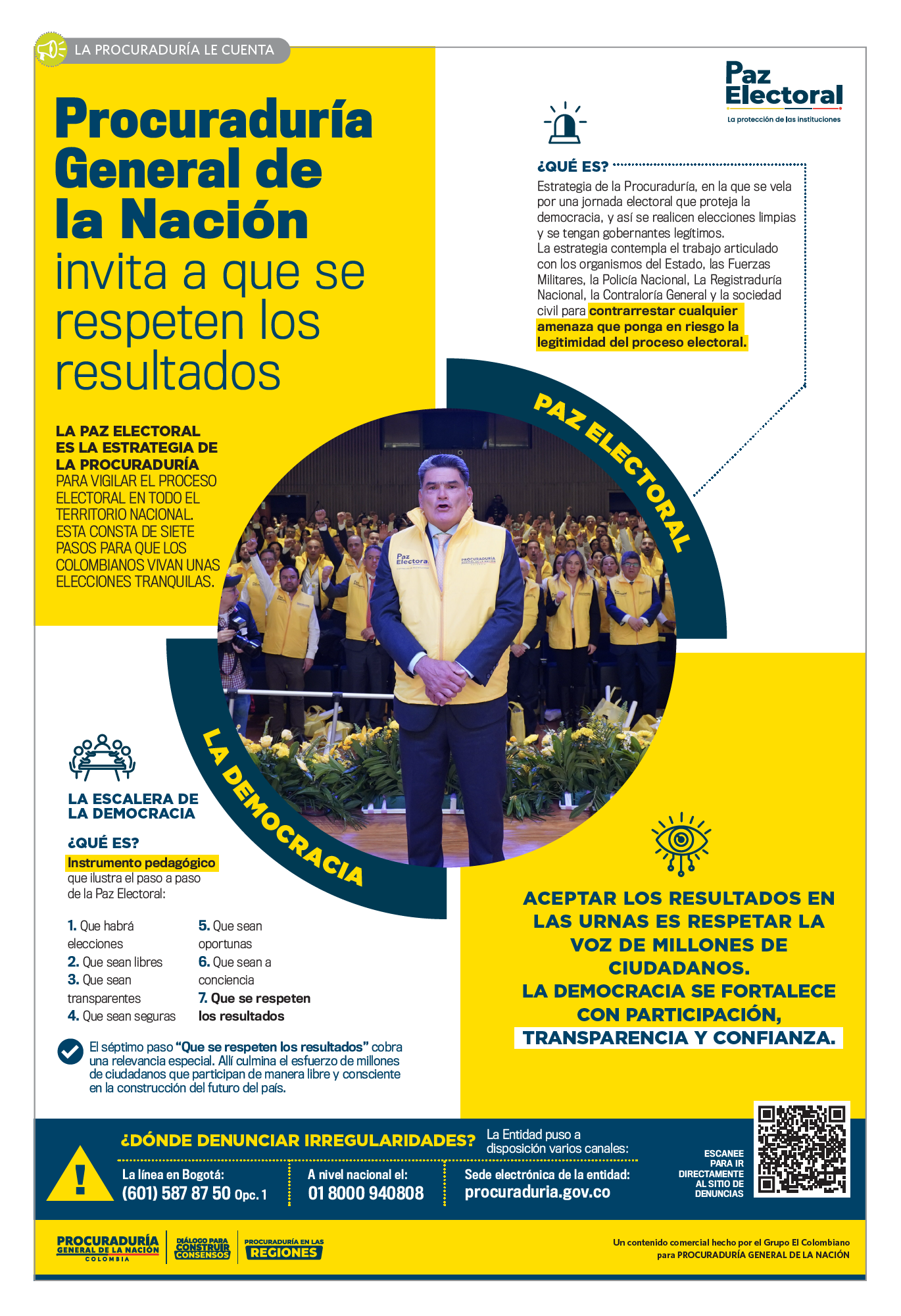 Procuraduría General de la Nación invita a que se respeten los resultados