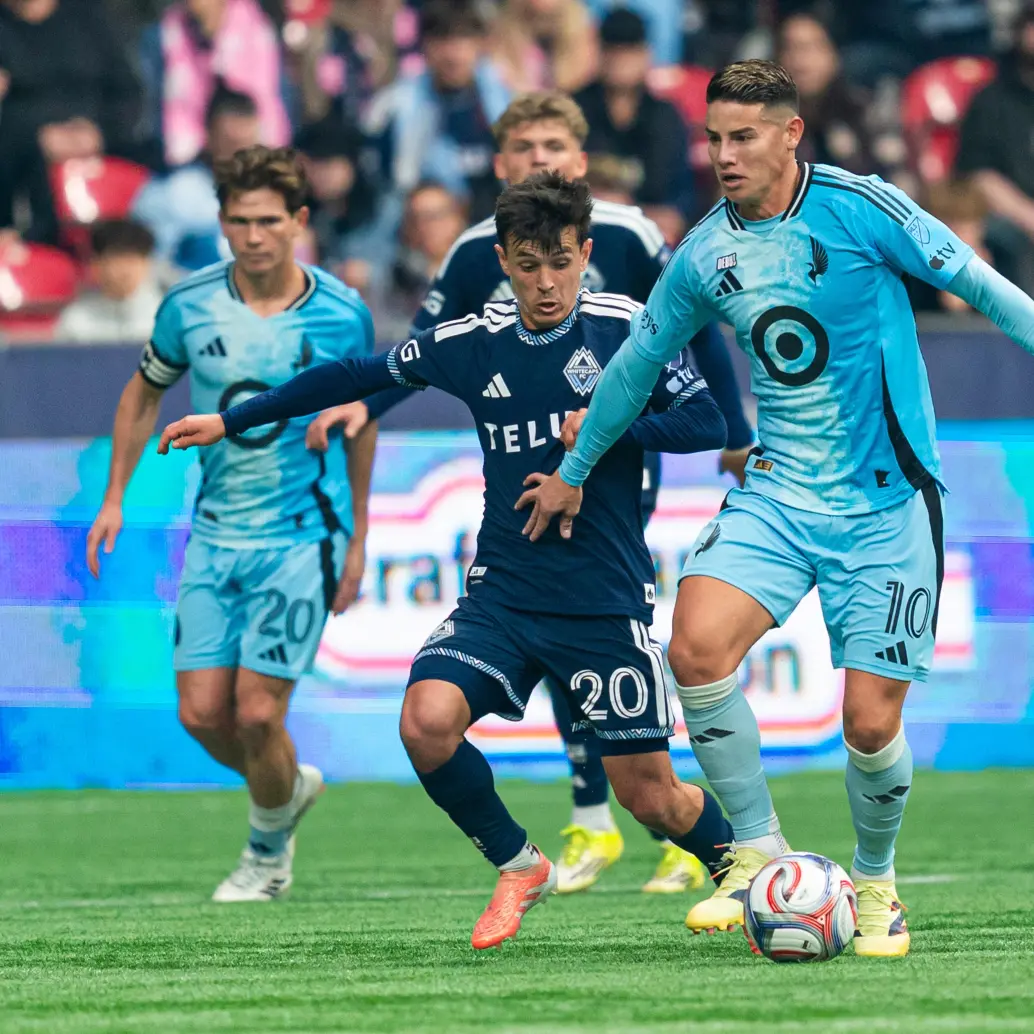 El futbolista colombiano James Rodríguez disputará su tercer partido con el Minnesota United de Estados Unidos. Foto: Getty