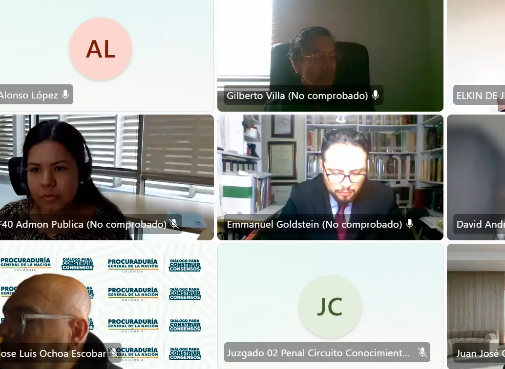 La audiencia se desarrolló de manera virtual y solo duró poco más de 20 minutos. FOTO: Captura de video