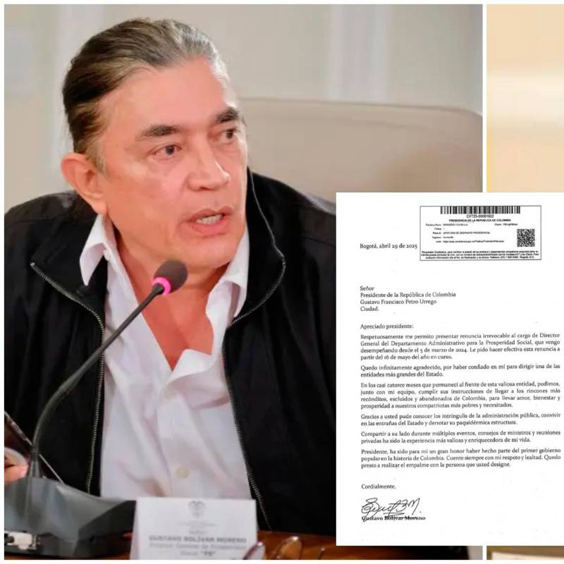 Gustavo Bolívar solicitó en la carta al presidente Petro hacer efectiva la renuncia al DPS desde el 16 de mayo. FOTOS Cortesía Presidencia