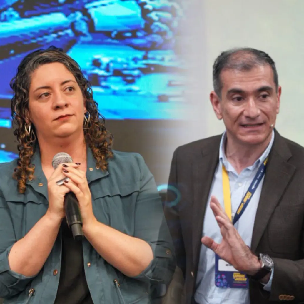 Los juristas María Alejandra Echavarría (izq.) y Gustavo Palacio (der.) coinciden en la urgencia de adaptar las leyes para proteger la creatividad humana frente al auge de las tecnologías generativas. FOTOS cortesía