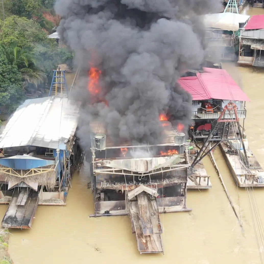 Golpe a la minería ilegal en el Bajo Cauca. Foto: Policía Nacional