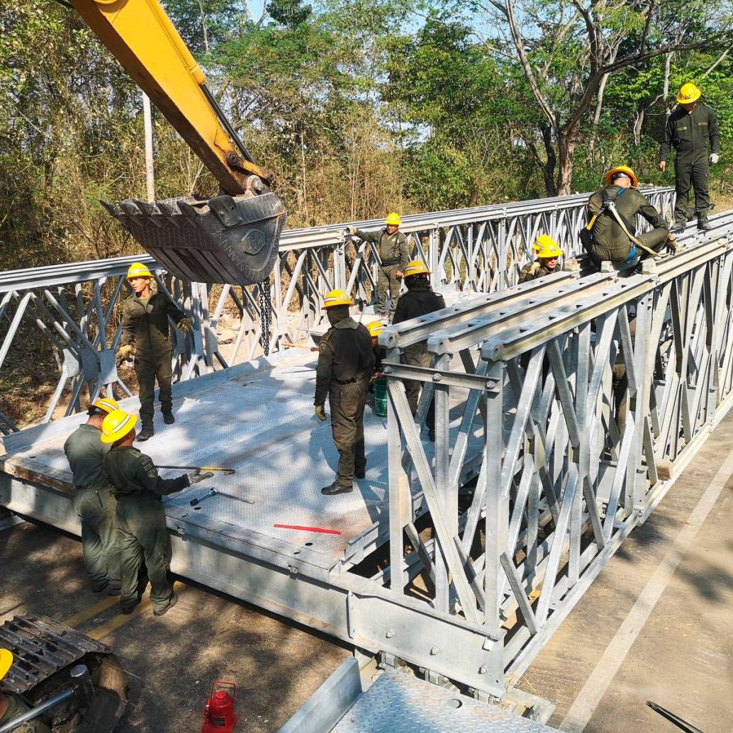 Así son los puentes militares donados por Estados Unidos. FOTO: CORTESÍA DE LAS FF.MM.