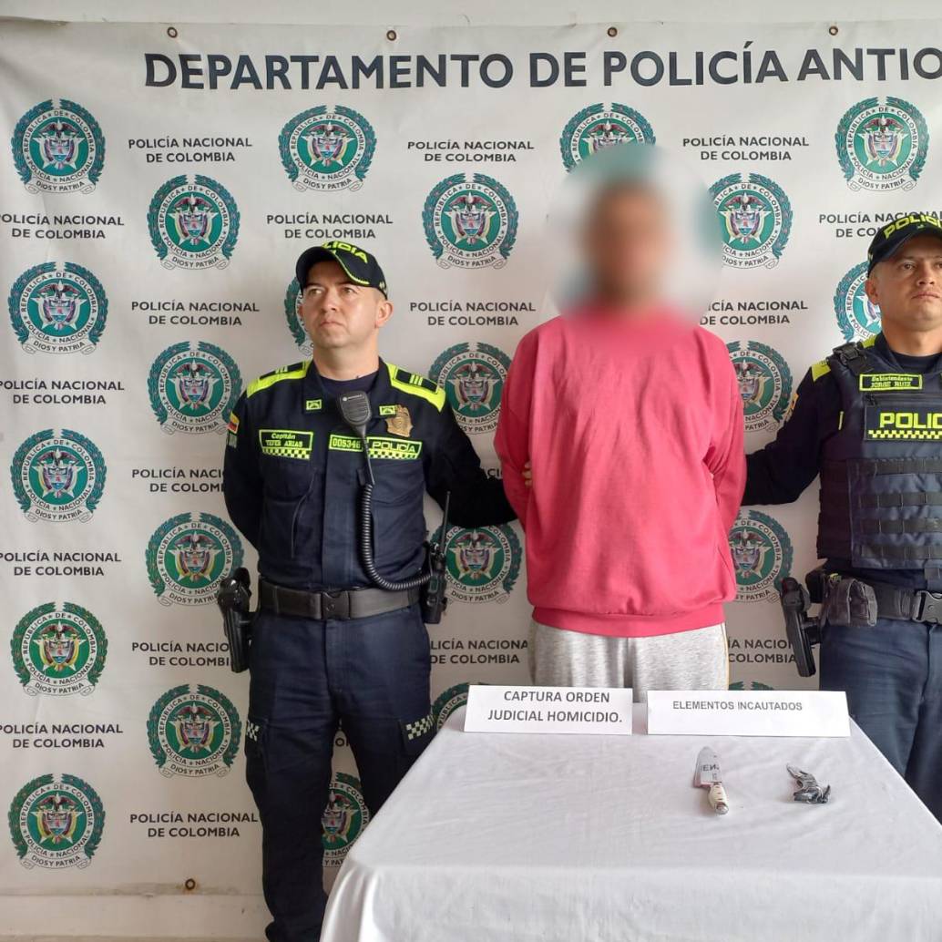 El adulto, identificado como José Díaz de 24 años, fue capturado en las últimas horas. FOTO: Cortesía Policía de Antioquia