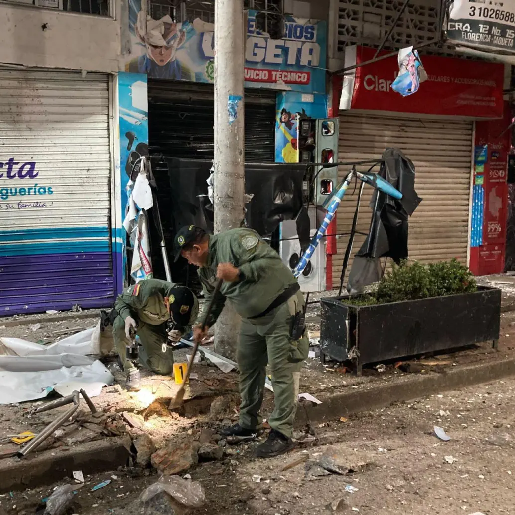 En horas de la madrugada un artefacto explosivo fue detonado en pleno centro de Florencia, Caquetá. Foto: redes sociales