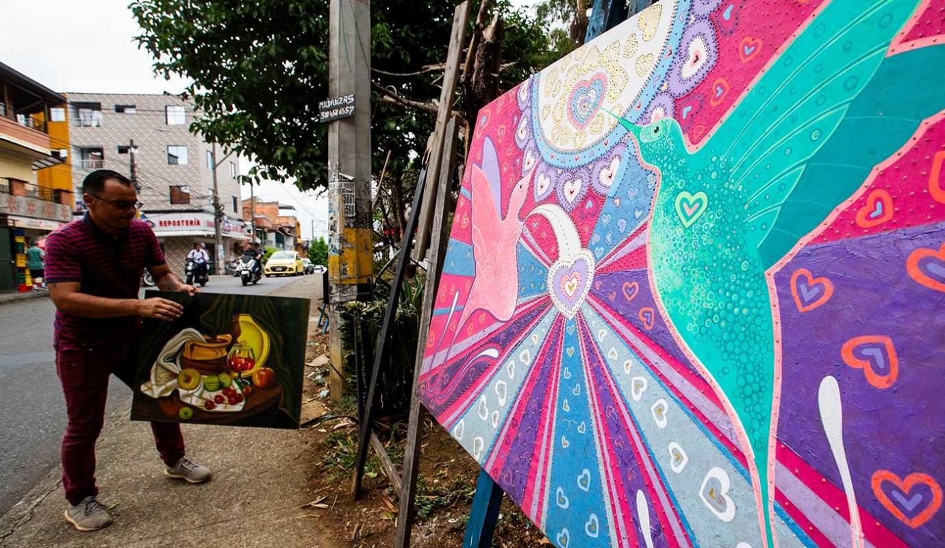 La técnica utilizada por el artista es sus pinturas es óleo sobre lienzo. Foto: Julio César Herrera