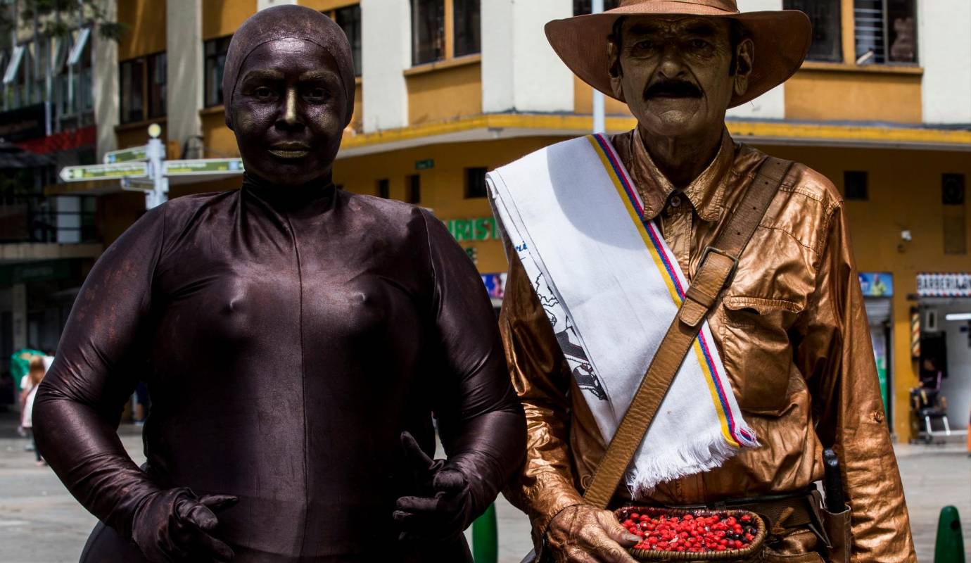 La Botero de carne y hueso es Mireya Terán, una venezolana que hace cinco años llegó a la ciudad. Es licenciada en administración de empresas y hacía teatro en su natal Trujillo. Foto: Julio César Herrera.