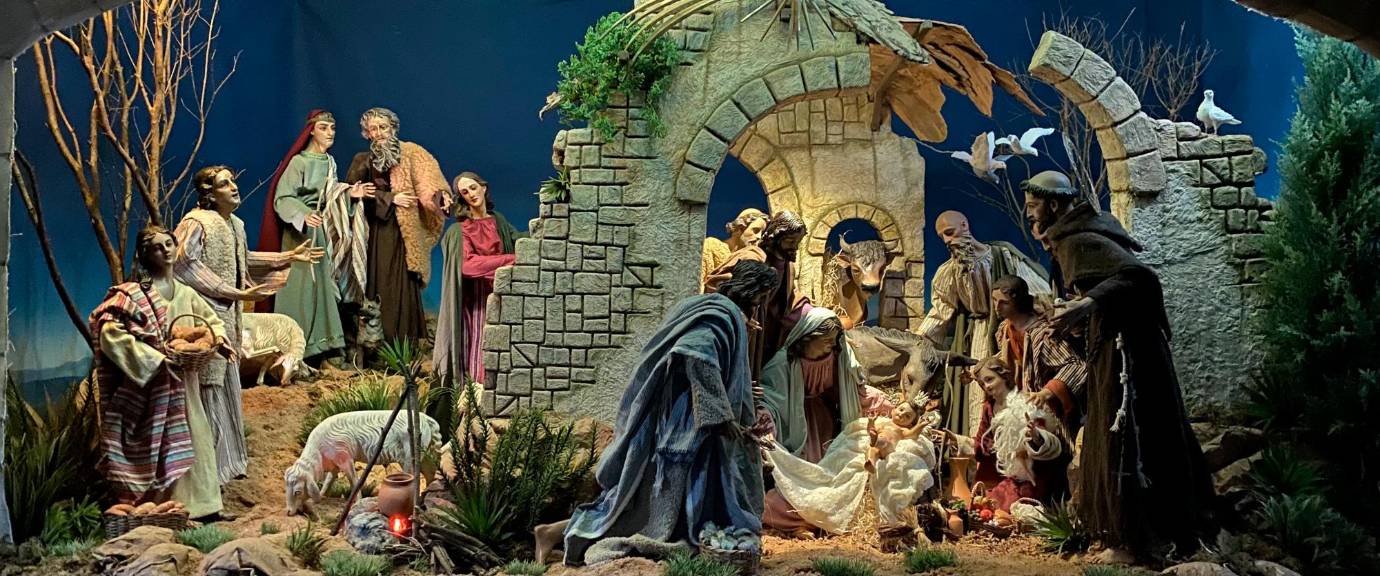 Daniel Díaz quiso recrear el nacimiento del niño Jesús, basándose en unas imágenes antiguas de origen francés.