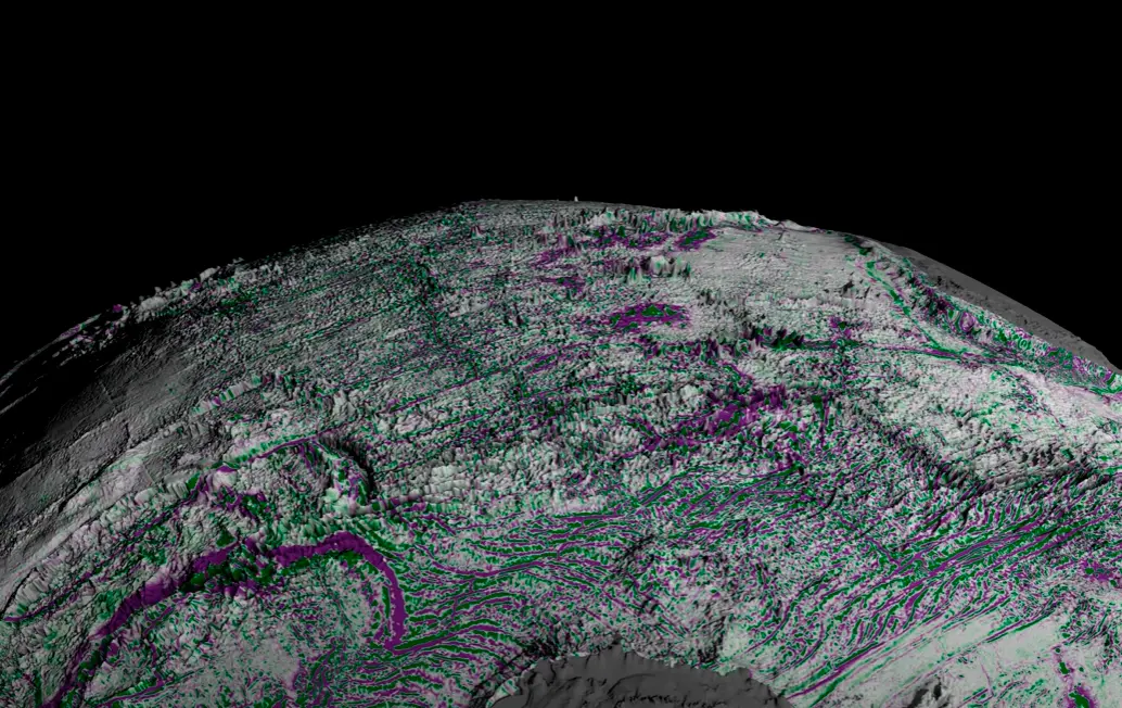 El nuevo mapa gravitacional, elaborado con datos del satélite SWOT, muestra con precisión sin precedentes la topografía del lecho marino, incluyendo montes volcánicos, colinas abisales y cañones submarinos. FOTO cortesía Nasa