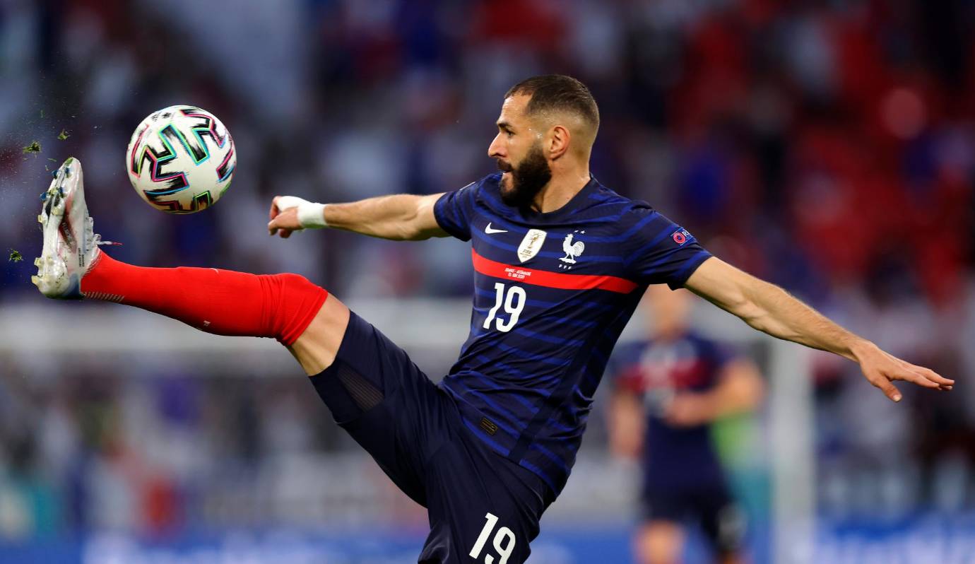 El anhelado retorno de el goleador Karim Benzema se dio en el primer partido de su seleccionado en esta Eurocopa. Foto Getty