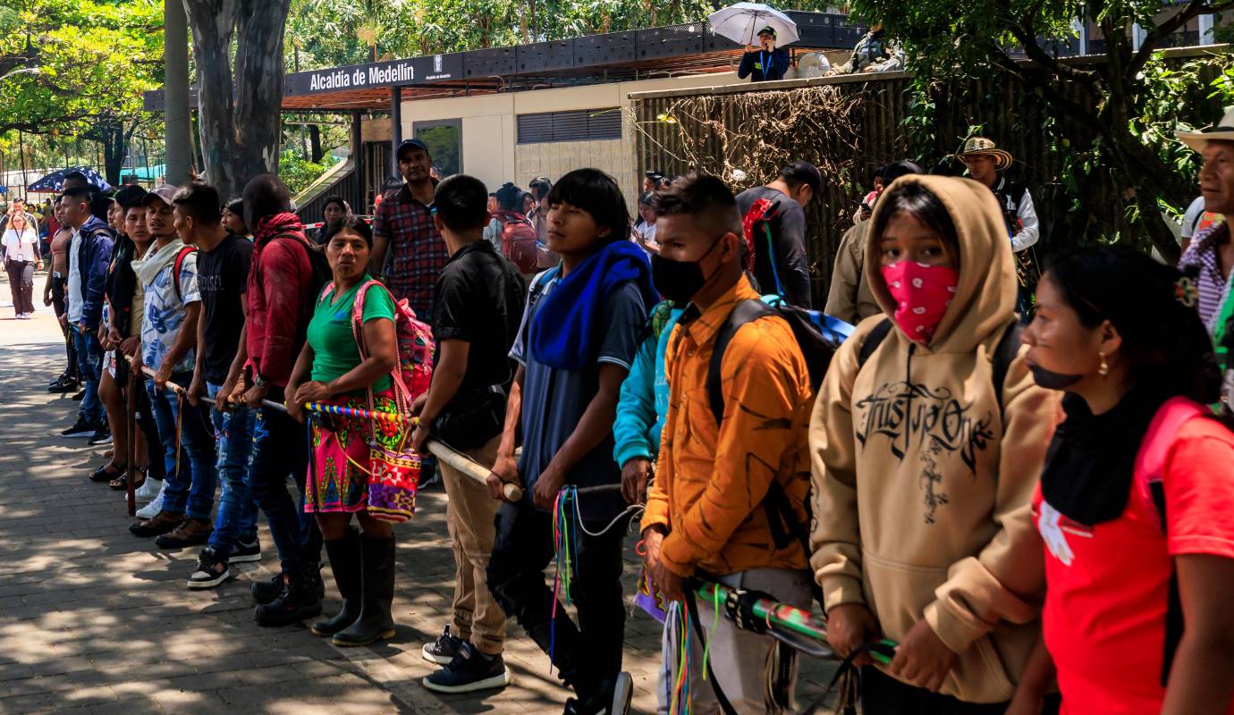 Tampoco hay atención en el Concejo de Medellín, la Asamblea de Antioquia, el Palacio de Justicia y la Personería de Medellín, debido a que las manifestaciones han dificultado el ingreso de los funcionarios a estas dependencias. Foto: Camilo Suárez &nbsp;