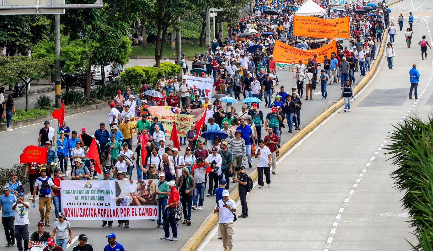 Líderes sindicales señalaron que el 21N de 2019 marcó un antes y un después en la lucha social en Colombia, consolidándose como un símbolo de resistencia y unidad popular. Foto: Jaime Pérez
