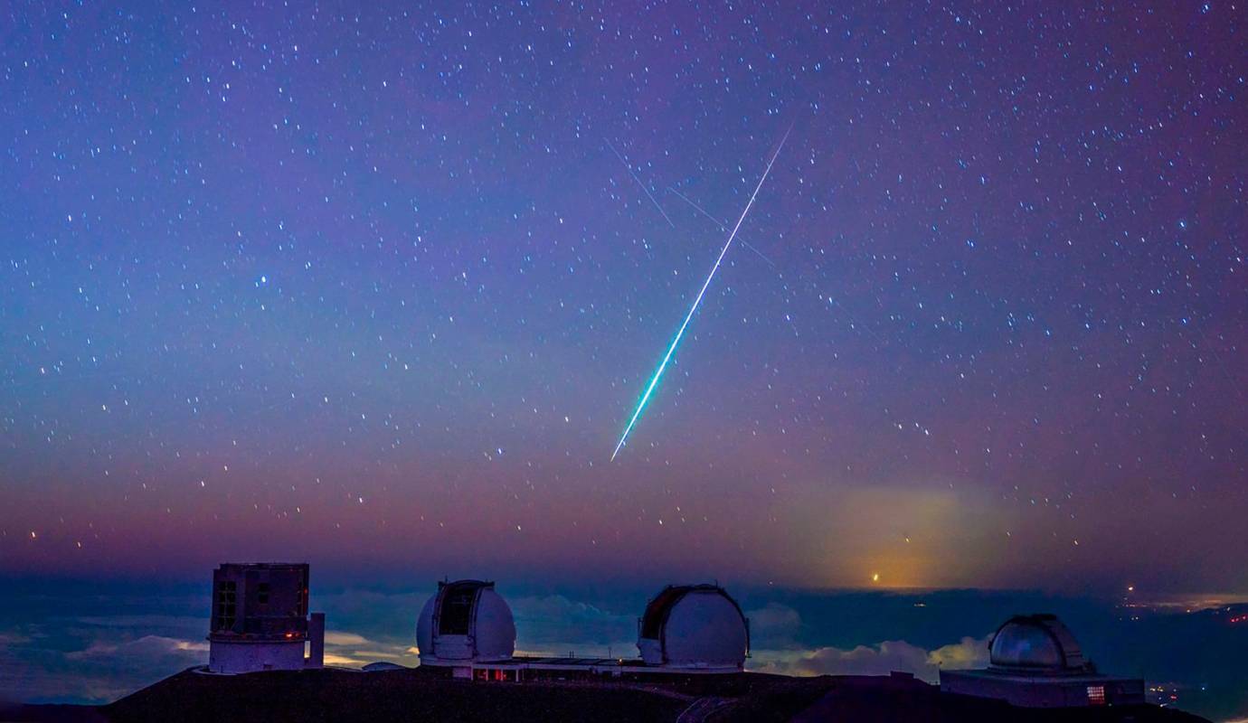 Foto en Hawái. La lluvia de meteoritos Perseidas es más brillante que cualquier otra lluvia de este tipo en el año. Foto: GETTY