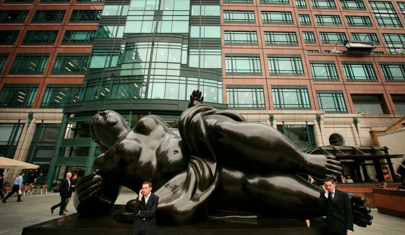 La escultura Venus hizo parte de la exposición de Botero en Londres. 2008. Foto: Getty