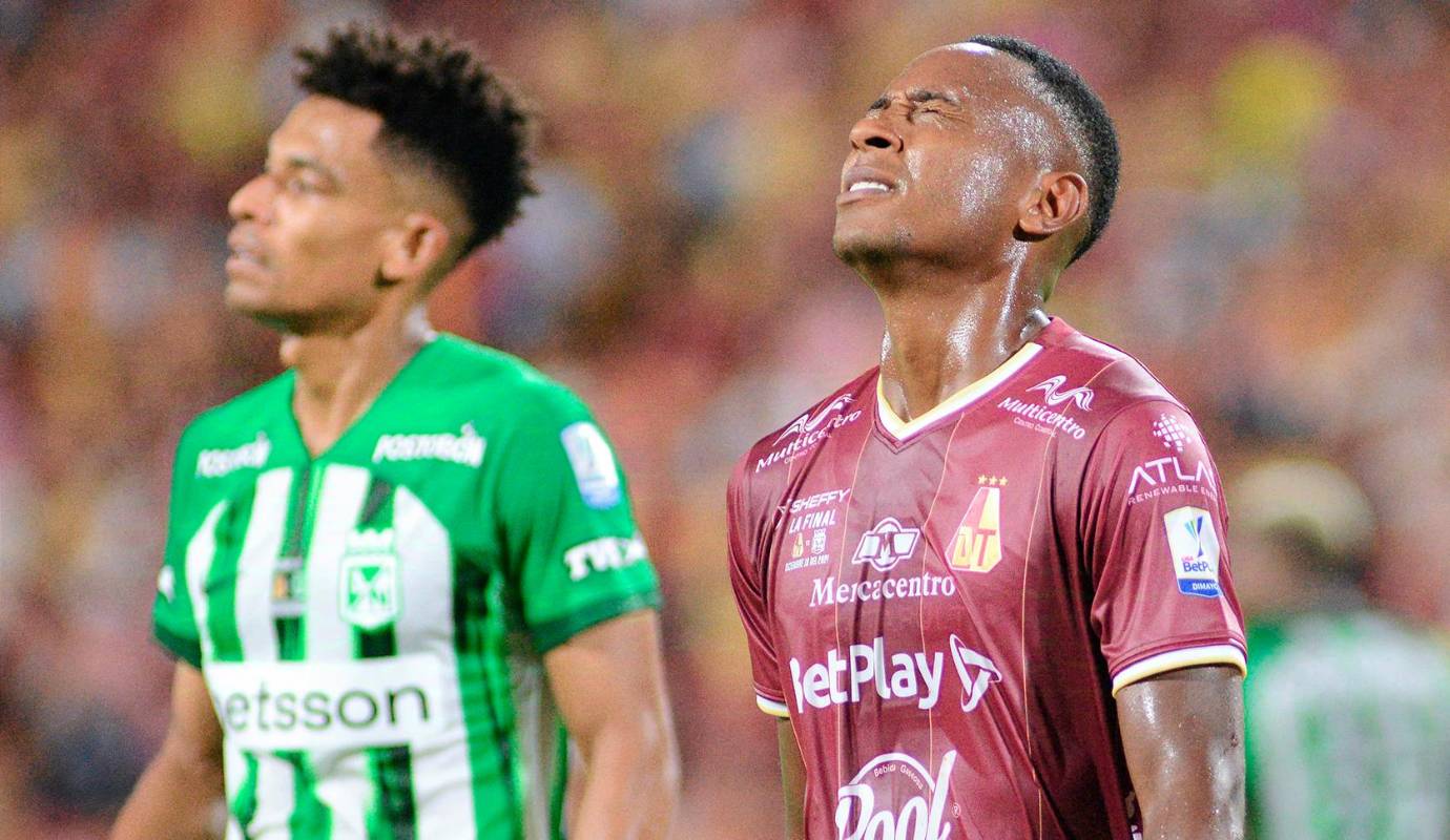 A pesar de jugar con un hombre menos durante la última media hora del partido, el equipo verdolaga supo mantener el orden y evitar que el Tolima se llevara el triunfo. Foto: Colprensa