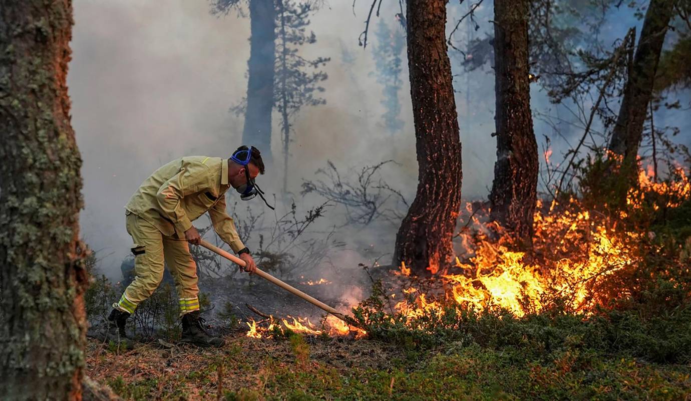 Los bomberos, los equipos de la Dirección General de Silvicultura de Turquía y los oficiales continúan con sus esfuerzos de extinción y enfriamiento en el incendio. Foto GETTY 
