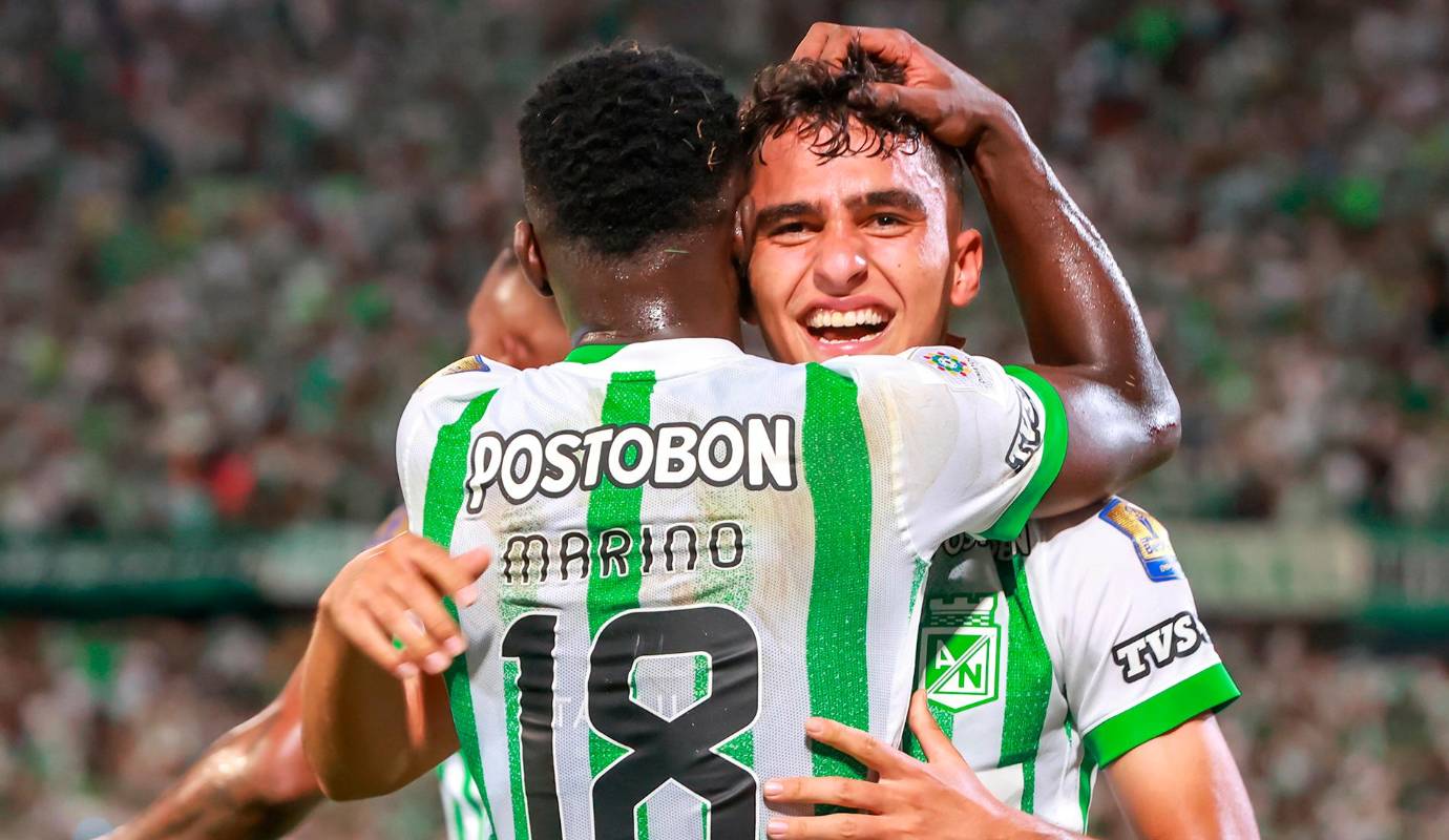 Los goles verdolagas fueron obra de Juan Bauzá, Matheus Uribe, el juvenil Juan Rengifo y Alfredo Morelos. Foto: Manuel Saldarriaga Quintero