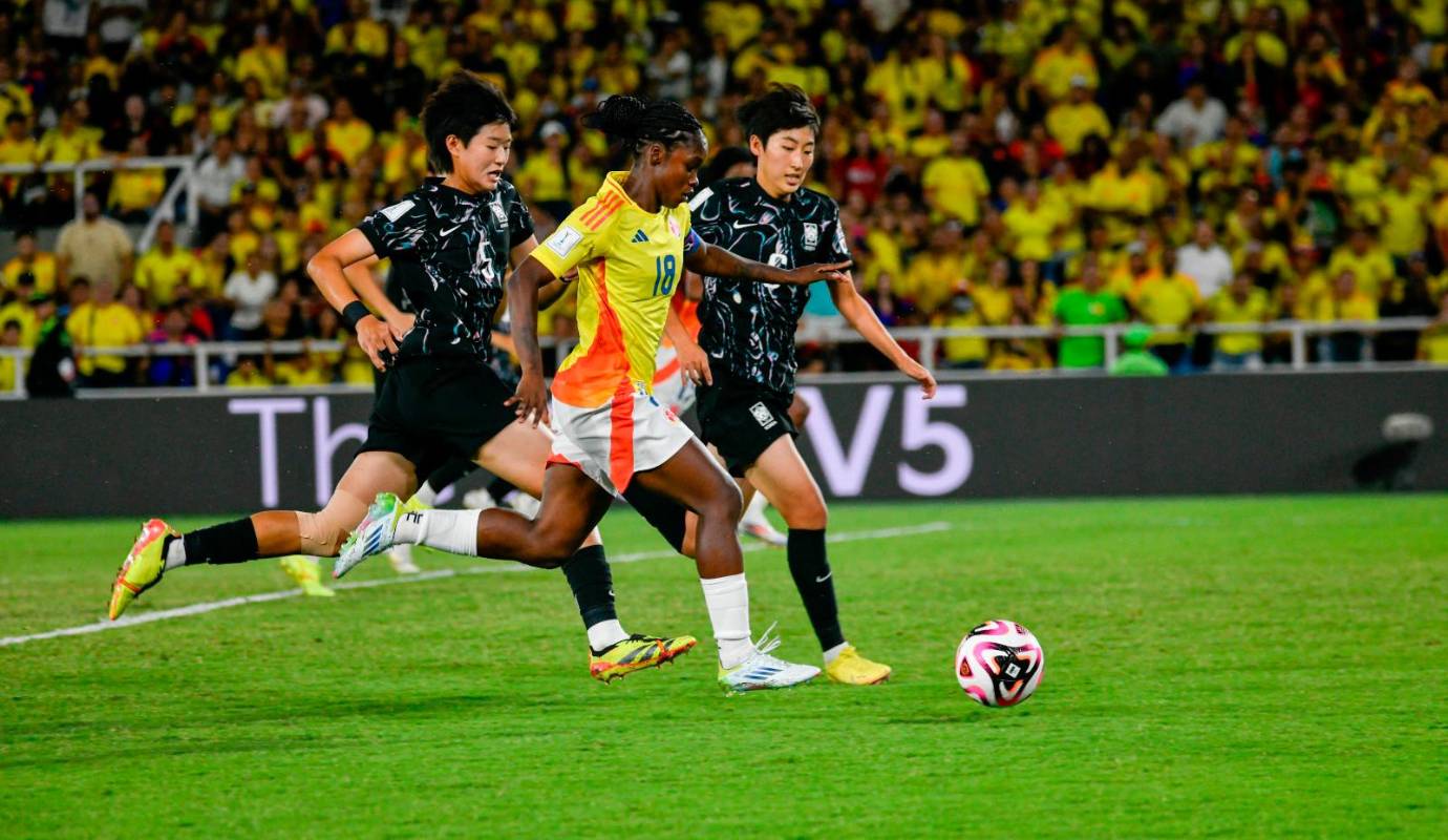 El equipo colombiano mostró un sólido desempeño defensivo y supo mantener la ventaja, controlando los intentos de Corea por igualar el marcador. Foto: Cortesía FCF