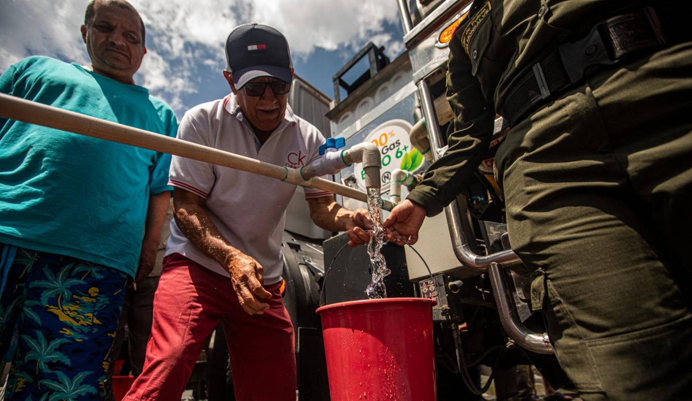 Empresas Públicas de Medellín había planeado inicialmente que podía restablecer el flujo del líquido en la madrugada del lunes, 11 de septiembre; sin embargo, se presentaron dificultades. Foto: Carlos Velásquez