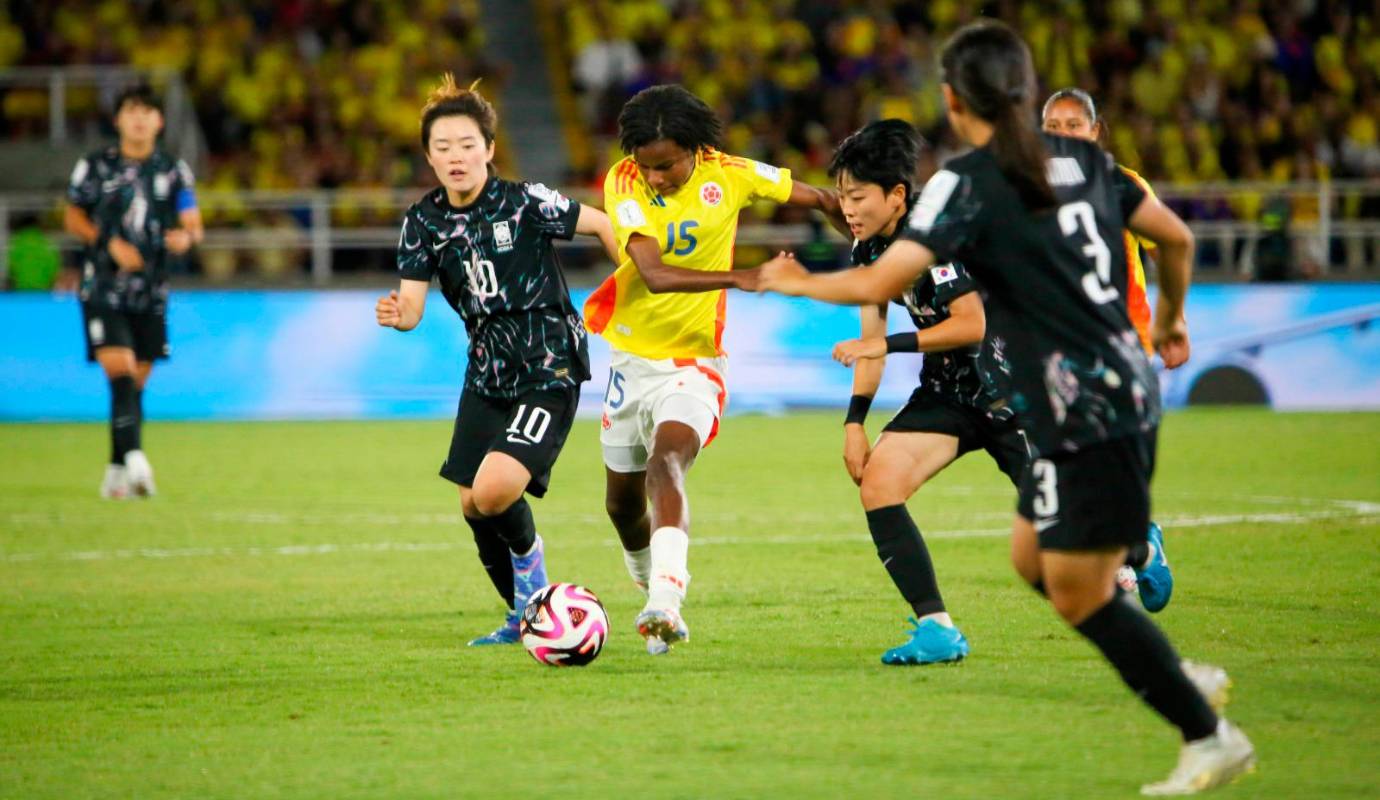 A pesar del marcador ajustado, Colombia fue ampliamente superior durante el partido, aunque la falta de precisión en la definición le permitió a Corea del Sur mantenerse con vida más tiempo del que merecían. Foto: Cortesía FCF