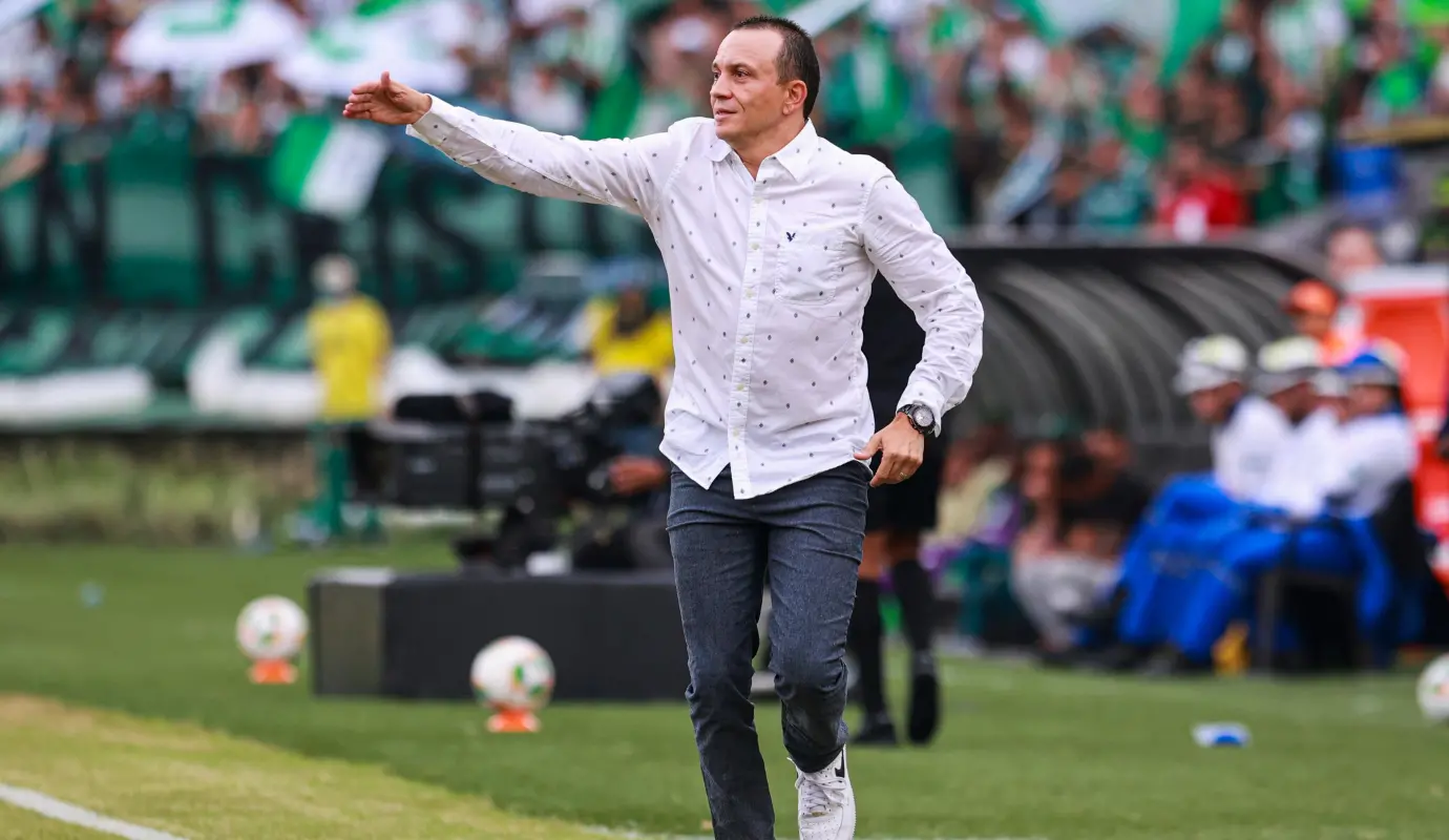 El cuadro rojo que dirige Alejandro Restrepo, a pesar de estar en inferioridad numérica reaccionó sobre el final del partido y logró igualar el marcador gracias a la anotación de Marcus Vinicius. Foto: Manuel Saldarriaga Quintero.