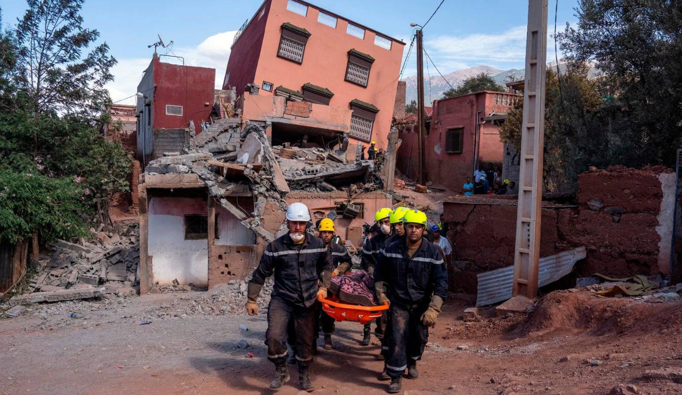 Marruecos anunció el domingo por la noche que había aceptado las propuestas de España, Reino Unido, Qatar y Emiratos Árabes Unidos de “enviar equipos de búsqueda y rescate”. Foto: GETTY 