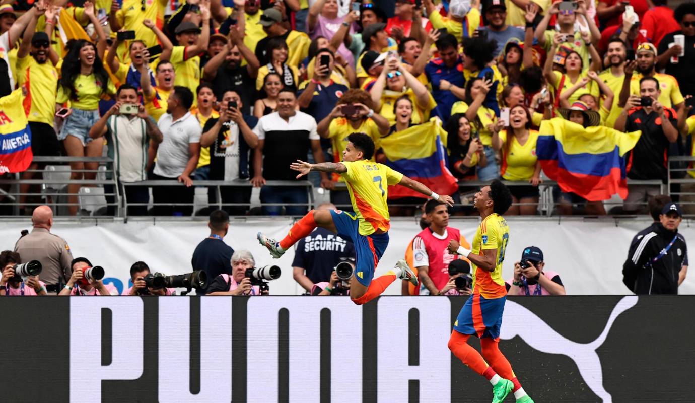 El delantero Colombiano Luis Díaz marco su primer gol con la selección en lo que va de esta copa América. FOTO: Getty
