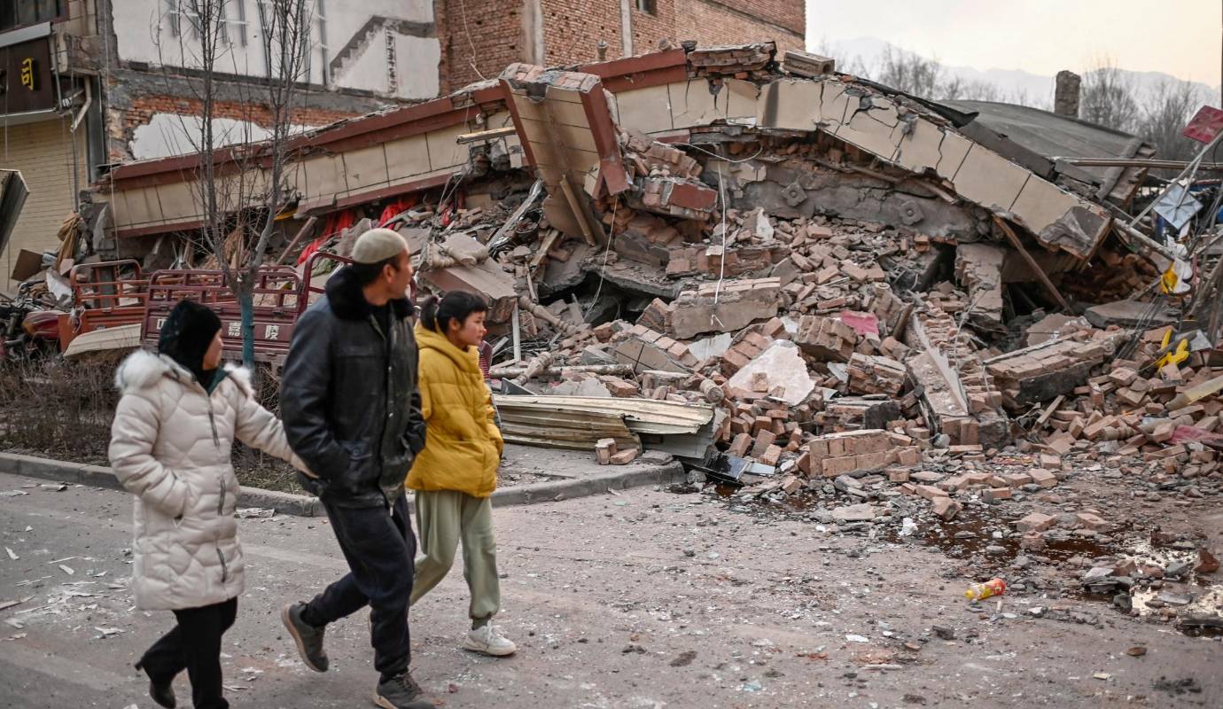 El terremoto se produjo a unos 1.300 kilómetros al suroeste de Pekín, en la provincia de Gansu. Foto: AFP