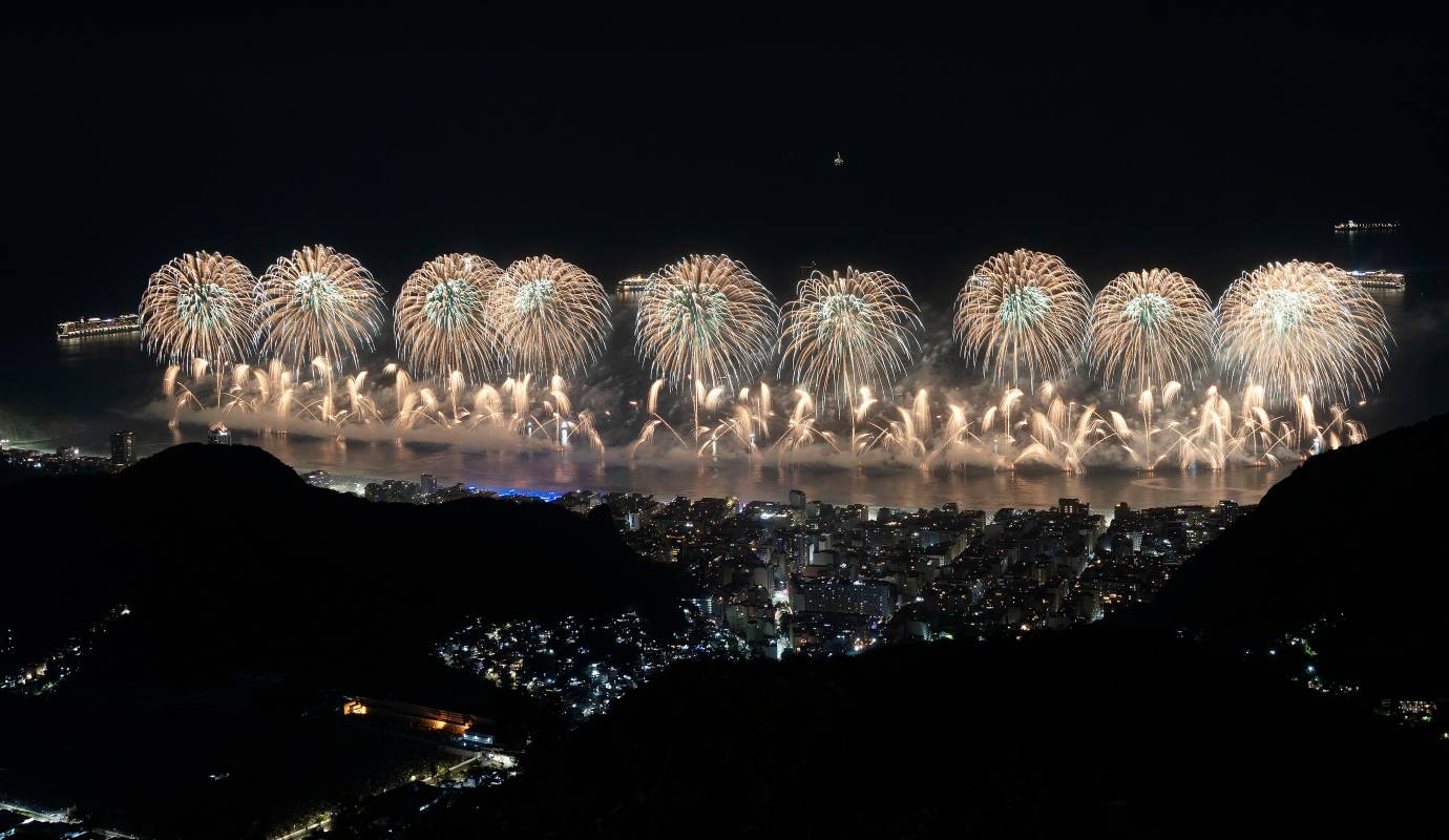 Río de Janeiro recibió este martes el título de mayor fiesta de Año Nuevo del mundo del Libro Guinness de los Récords. Foto: Getty 