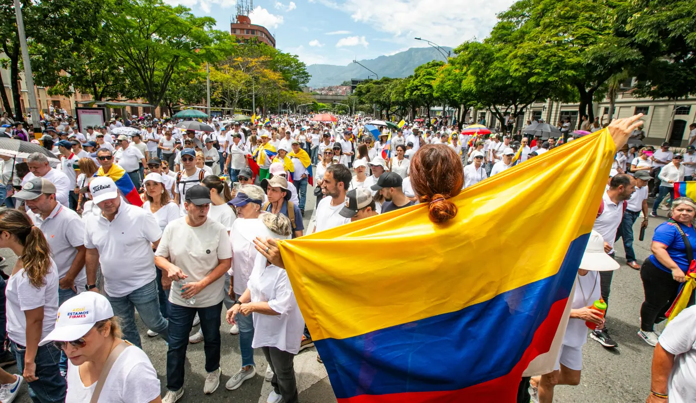 Según el Puesto de Mando Unificado marcharon alrededor de 50.000 personas en la capital antioqueña. Foto: Esneyder Gutiérrez.