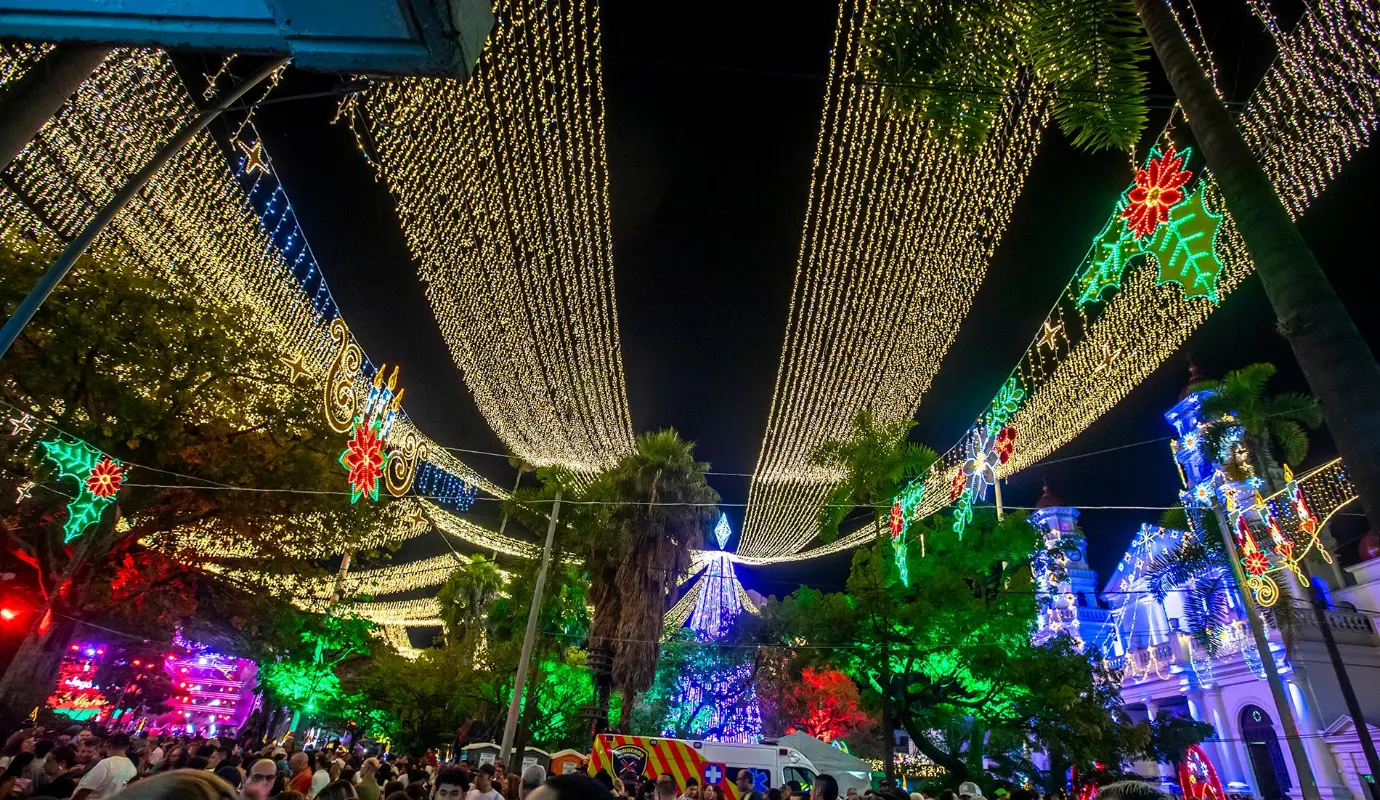 El concepto central del alumbrado de este año es “Destellos de Navidad”, una temática que busca reflejar el brillo, la magia y la esperanza asociados a estas fechas. Foto: Juan Antonio Sánchez