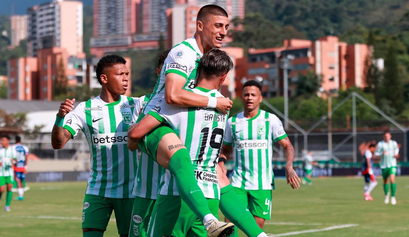 Con goles de Facundo Batista, Juan Manuel Zapata y Andrés Sarmiento, el verde se reencontró con la victoria y, de paso, cortó una racha de tres partidos sin triunfos en la liga local. Foto: Manuel Saldarriaga Quintero