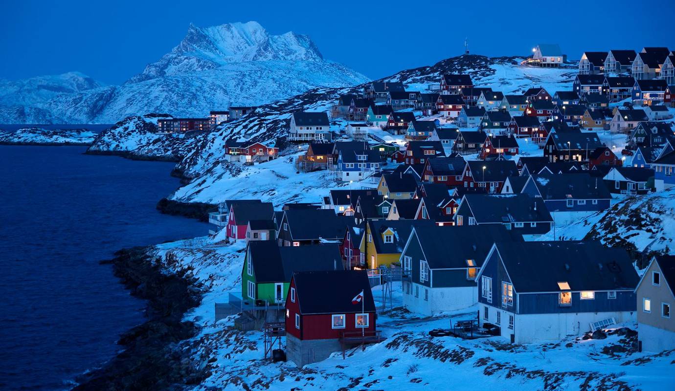 Groenlandia, la isla más grande del planeta con una superficie de 2,16 millones de kilómetros cuadrados, se ha convertido nuevamente en foco de atención internacional luego de que el presidente de Estados Unidos, Donald Trump, reiterara su interés por este territorio ártico Foto: GETTY