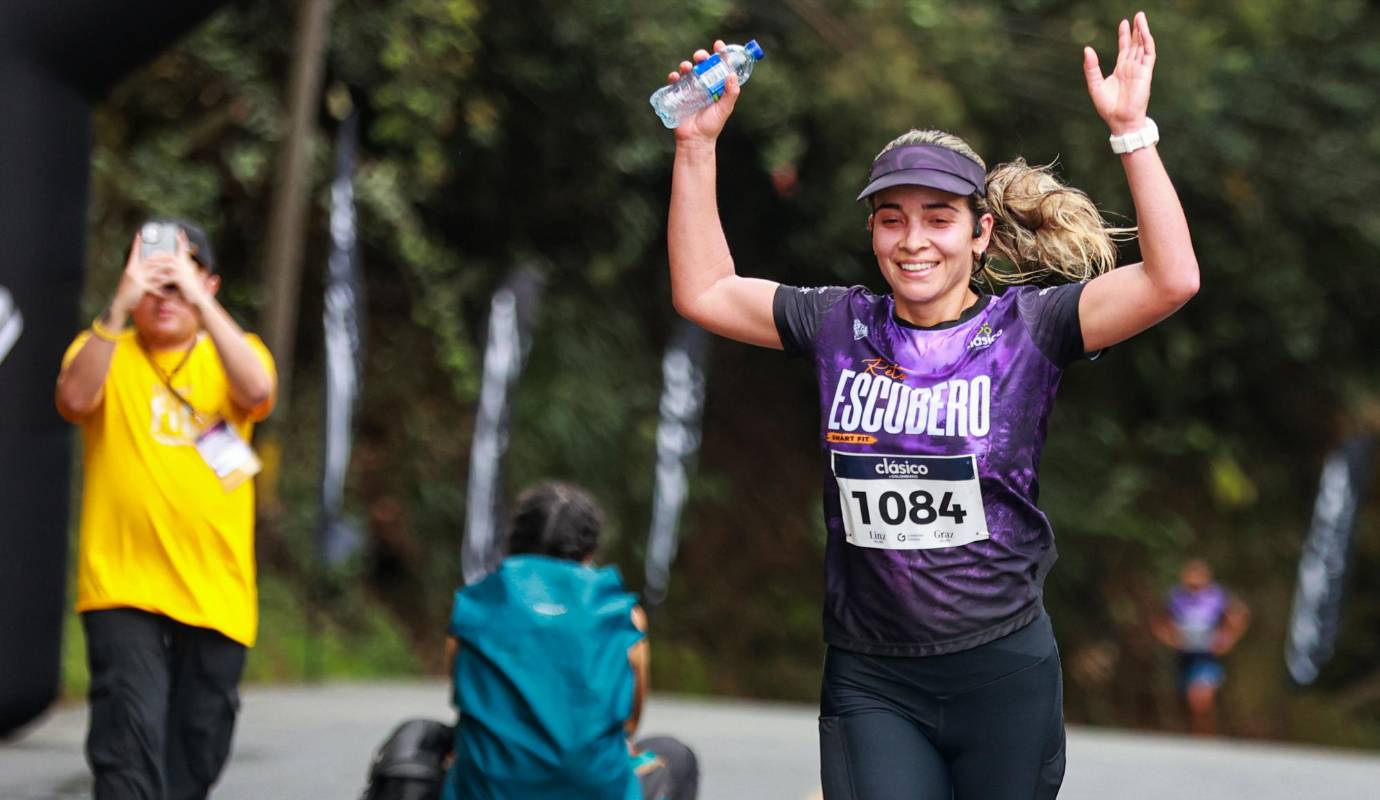 Leidy Johana Henao compitió y ganó en la primera edición de running dentro del Reto El Escobero. Foto: Manuel Saldarriaga Quintero.